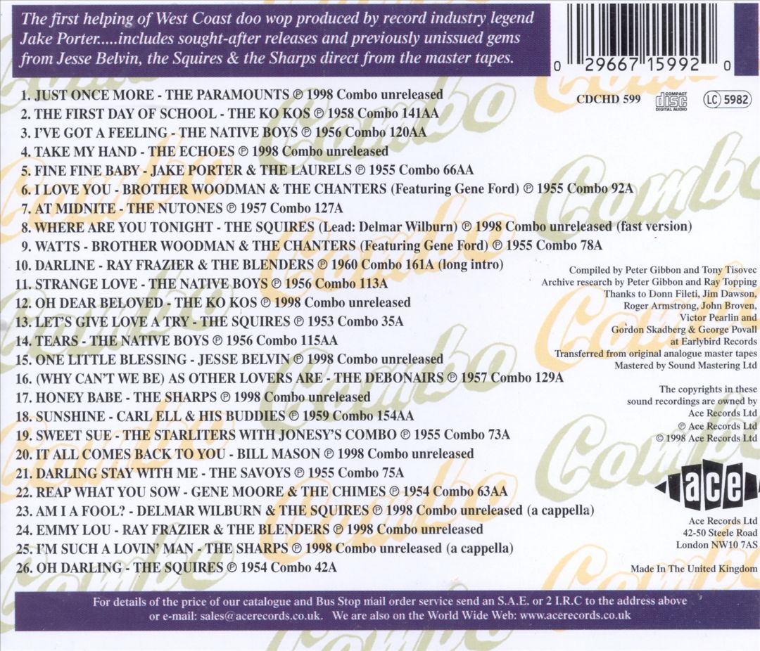 Combo Vocal Groups, Vol. 1 cover art