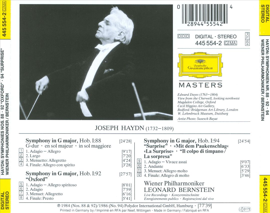 Haydn: Symphonies Nos. 88-92 "Oxford" & 94 "Surprise" [Germany] cover art