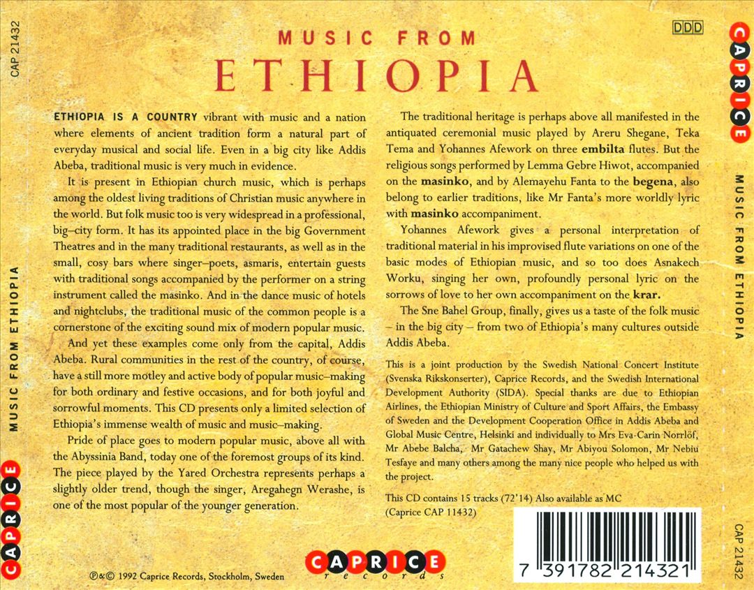 Music From Ethiopia cover art