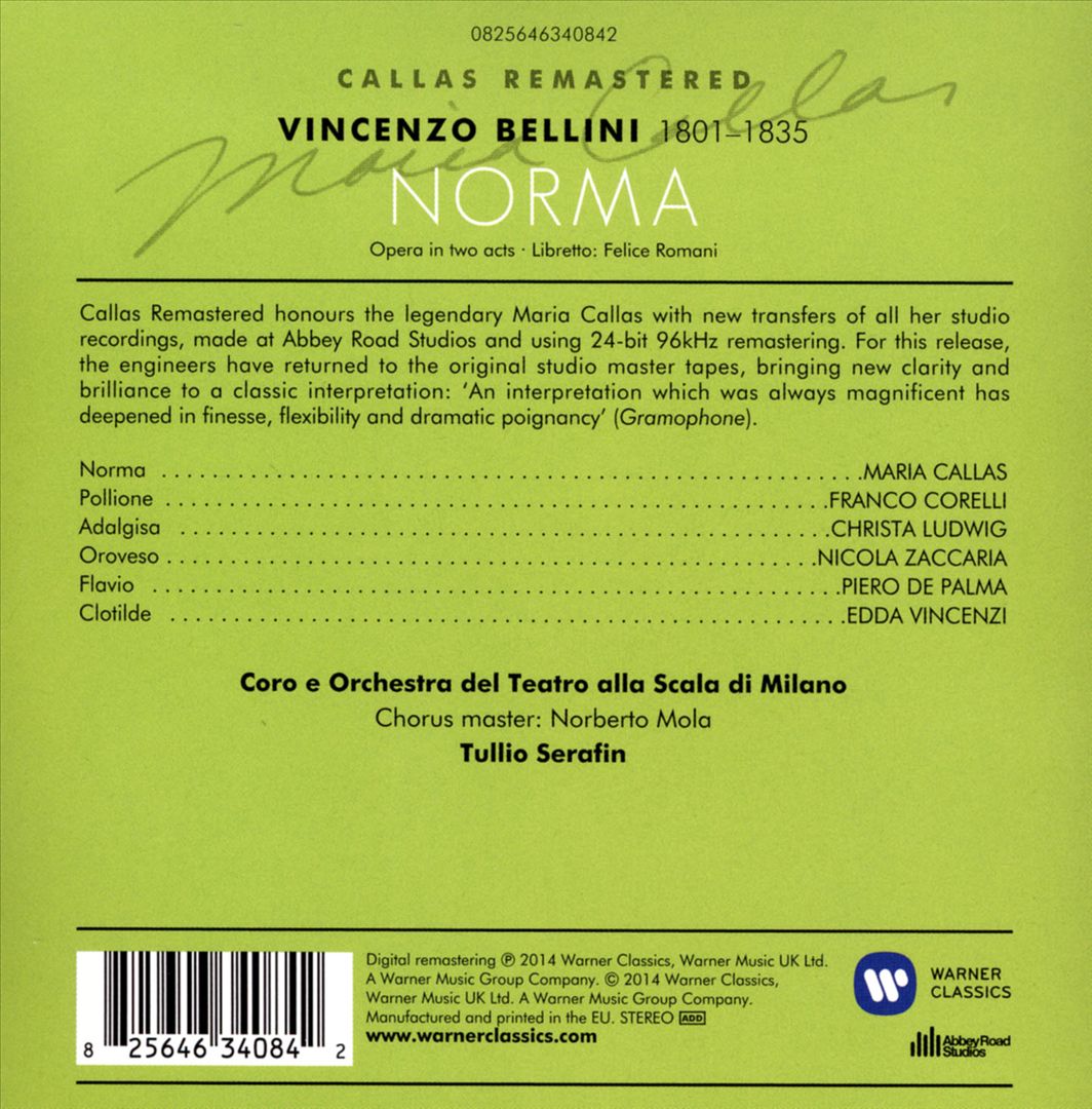 Bellini: Norma [1960 Studio] cover art