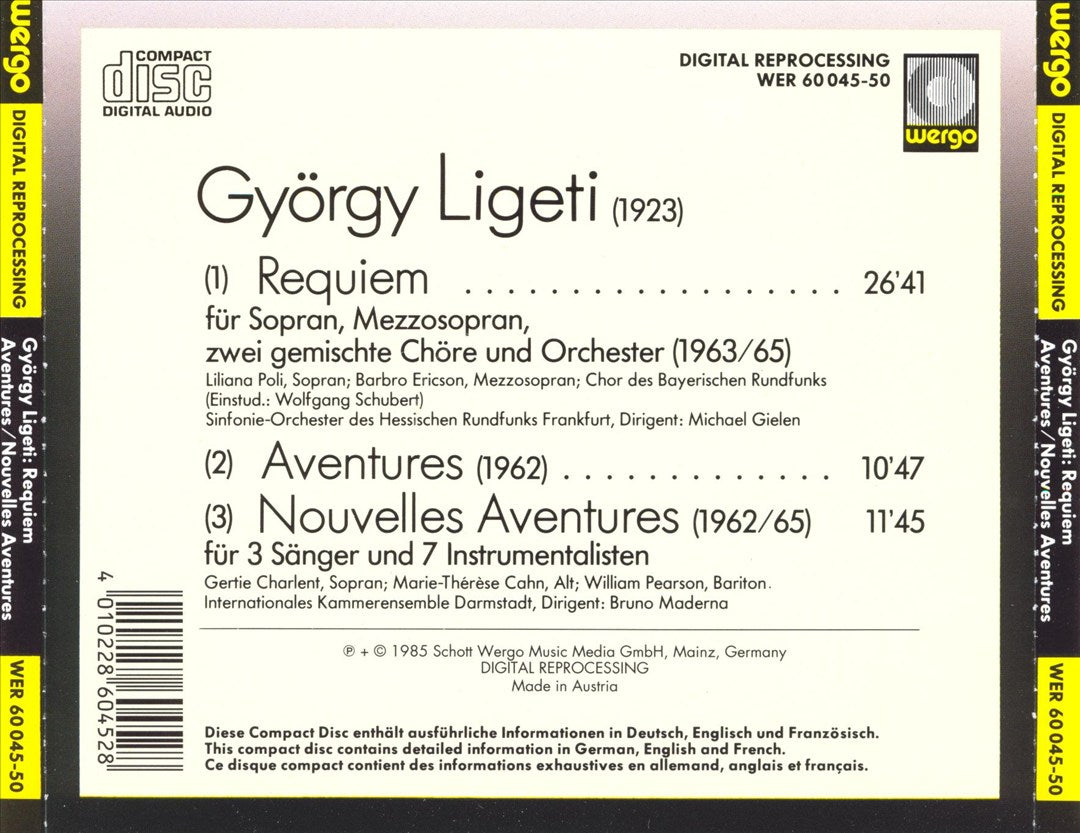Ligeti: Requiem Aventures Nouvelles Aventures cover art