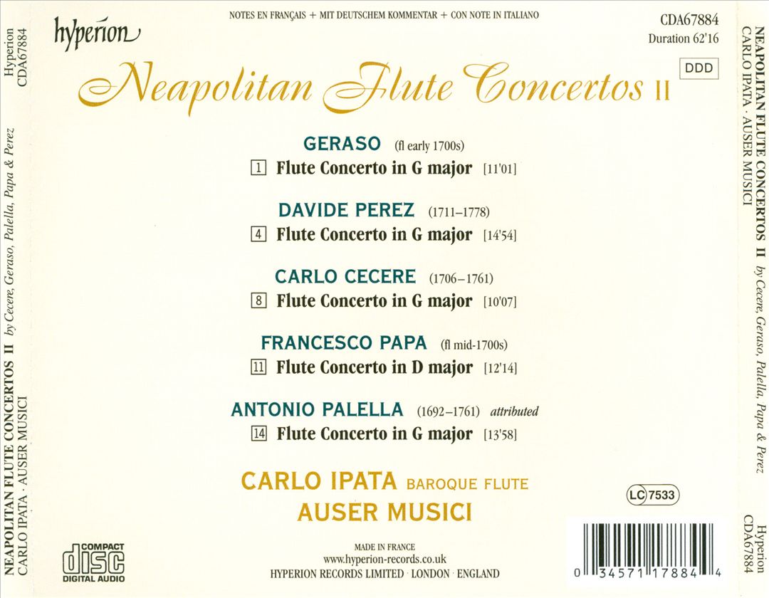 Neapolitan Flute Concertos, Vol. 2 cover art