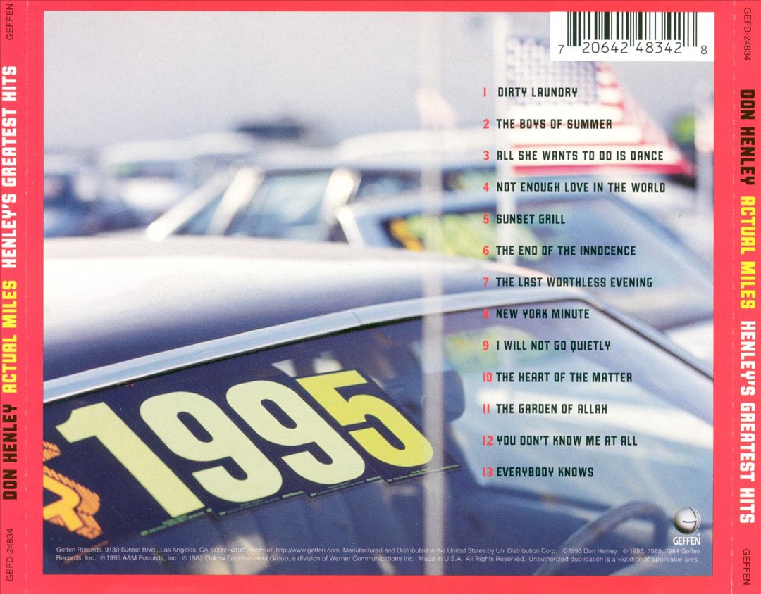 Actual Miles: Henley's Greatest Hits cover art