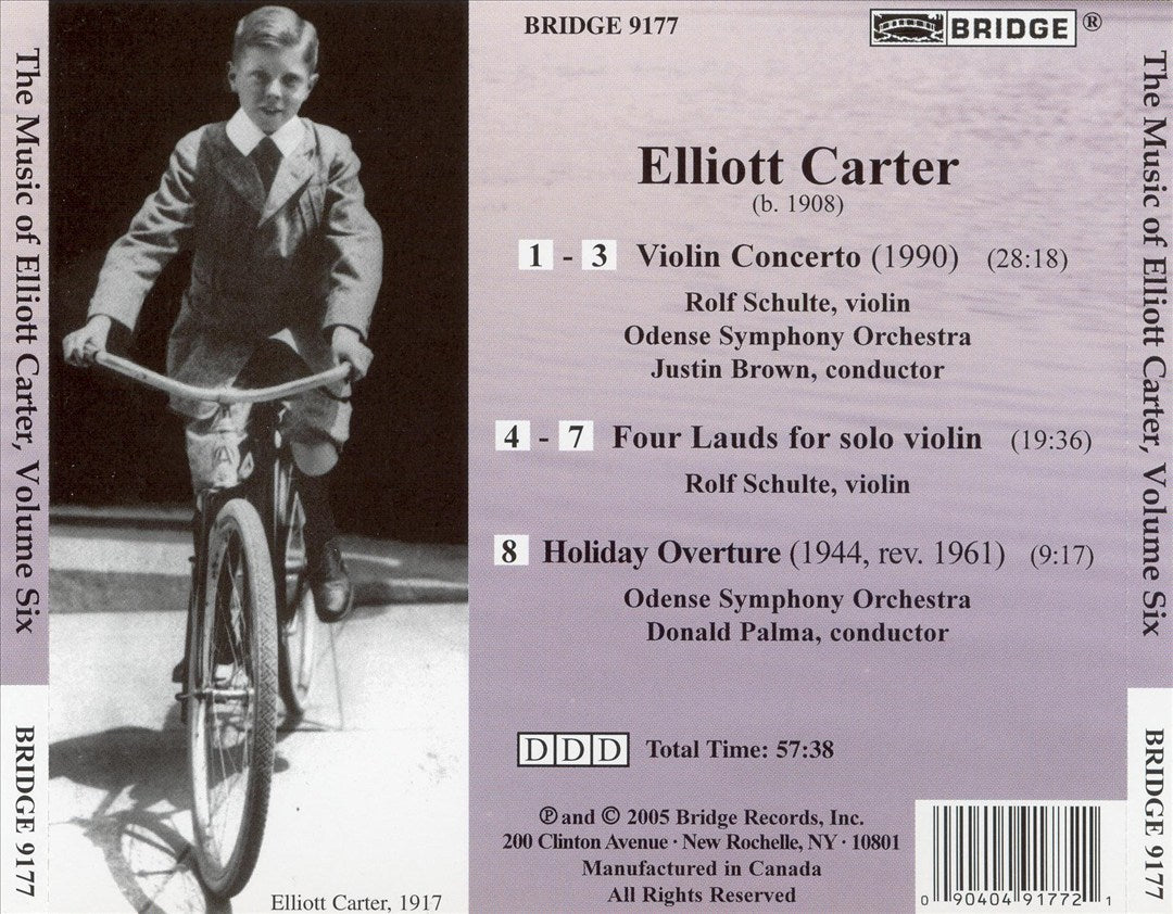 Elliott Carter: Violin Concerto; Four Lauds: Holiday Overture cover art