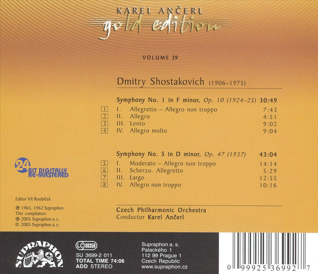 Shostakovich: Symphonies Nos. 1 & 5 cover art