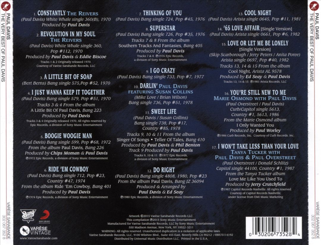 Very Best of Paul Davis cover art