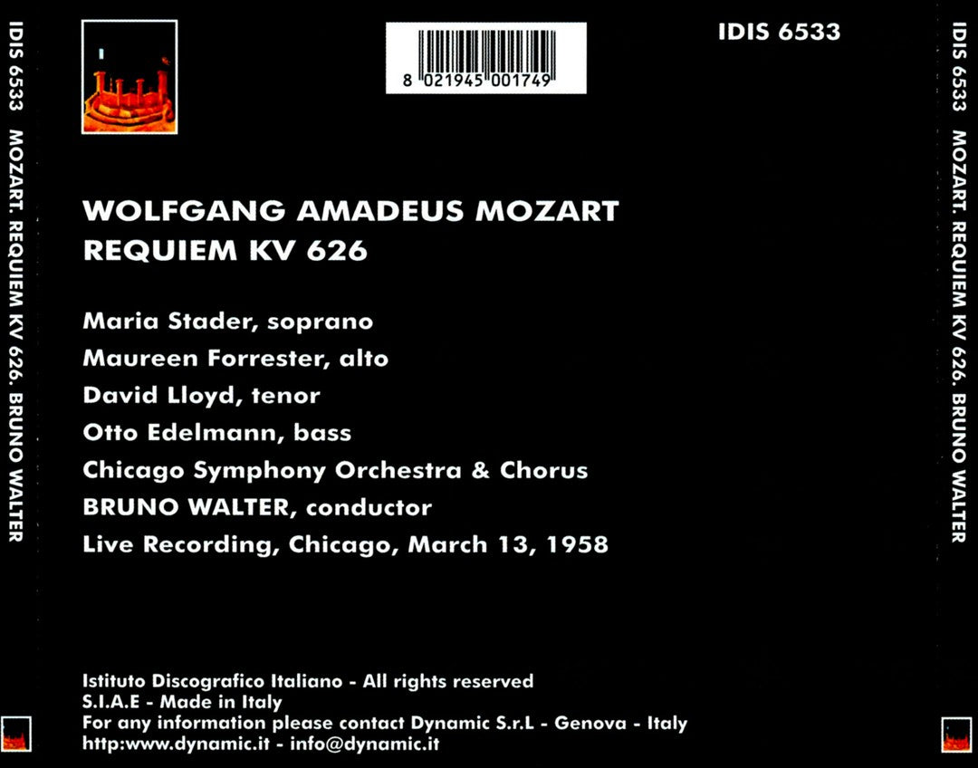 Mozart: Requiem, KV 626 [1958 Live Recording] cover art