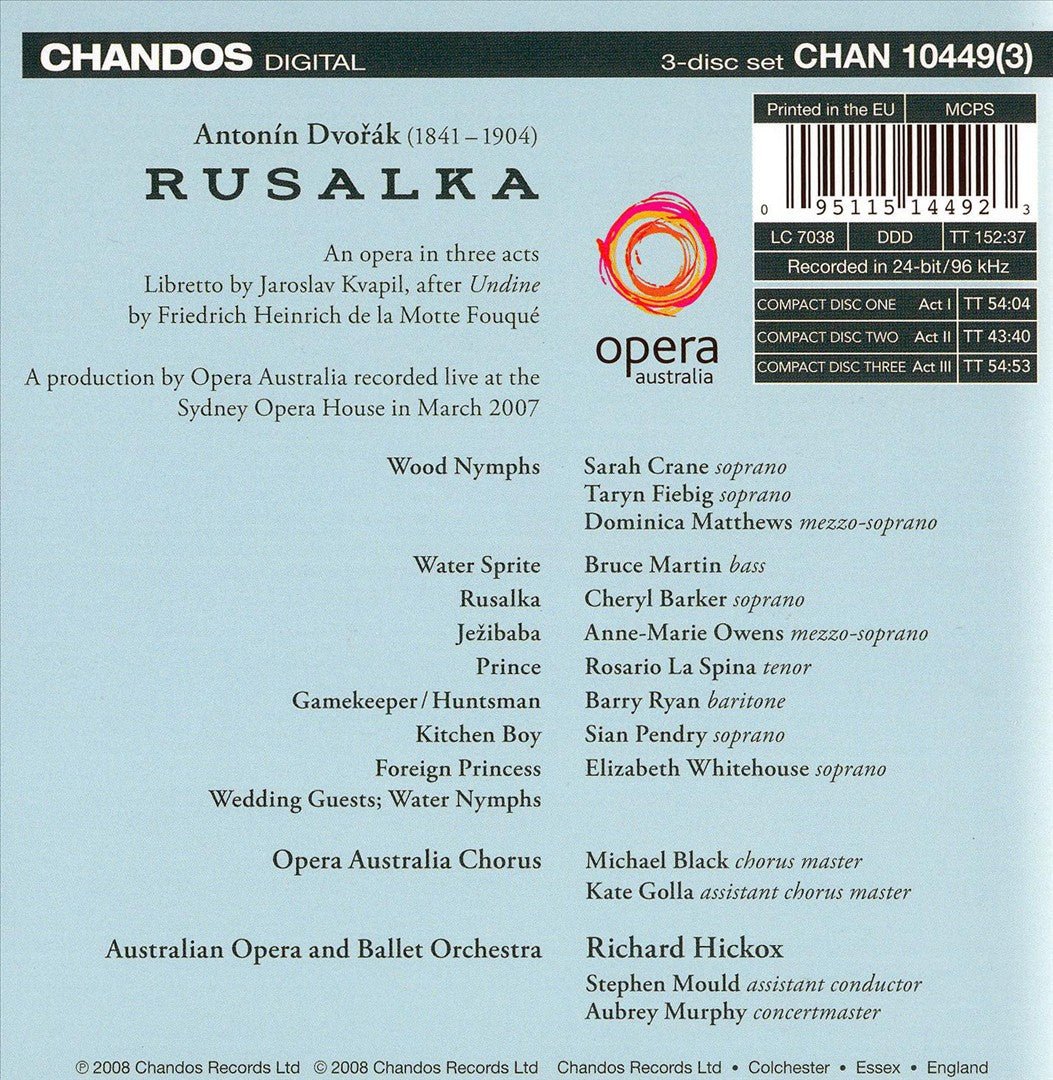 Dvorák: Rusalka cover art