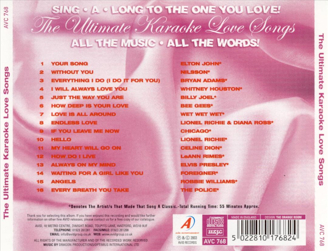 Ultimate Karaoke Love Songs cover art