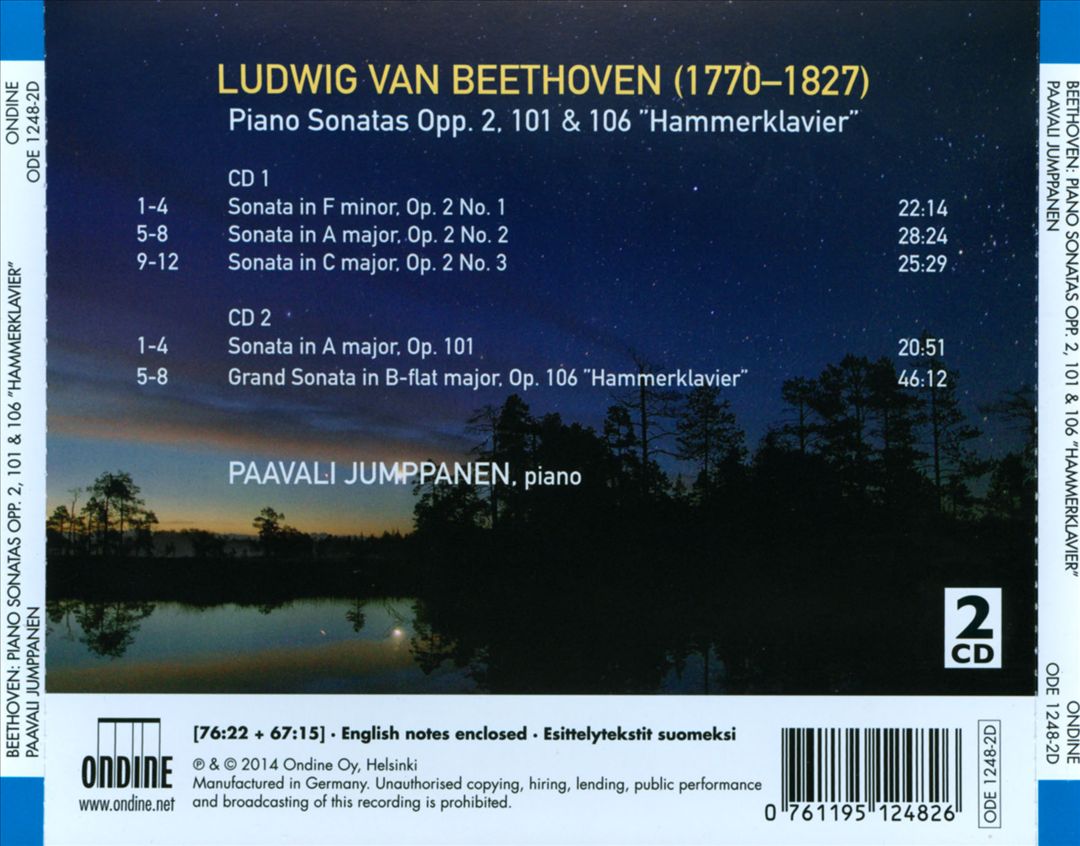 Beethoven: Piano Sonatas, Opp. 2, 101 & 106 "Hammerklavier" cover art