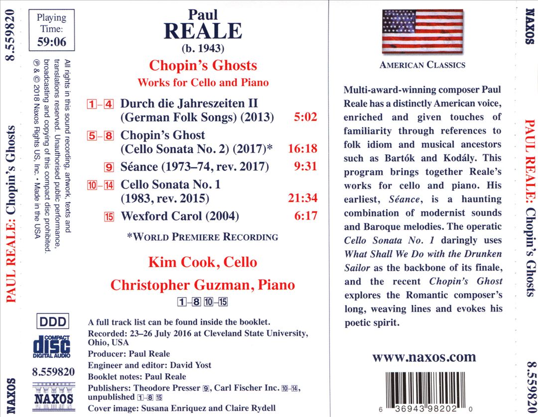 Paul Reale: Chopin's Ghosts - Works for Cello and Piano cover art