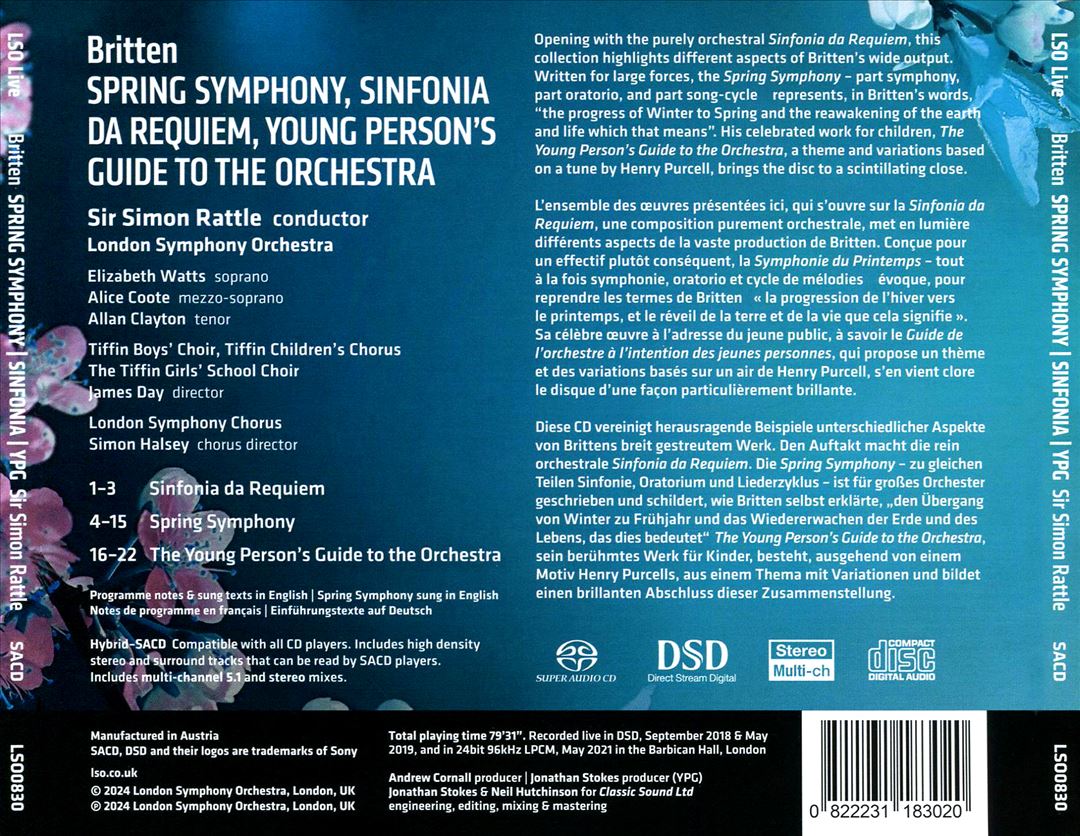 Britten: Spring Symphony; Sinfonia da Requiem; Young Person's Guide to the Orchestra cover art