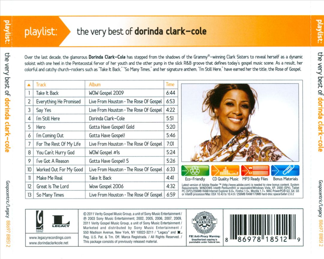 Playlist: The Very Best of Dorinda Clark-Cole cover art