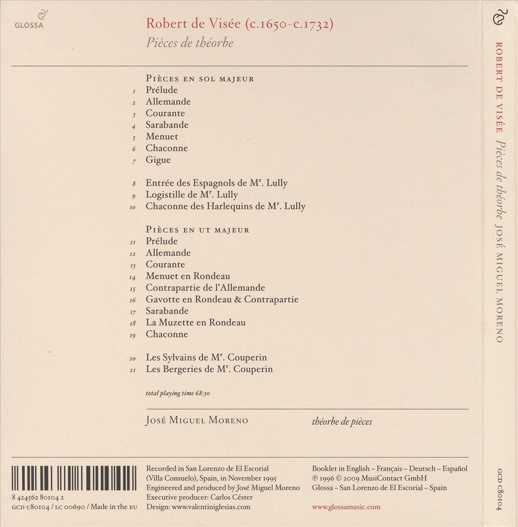 Robert de Visée: Pièces de théorbe cover art