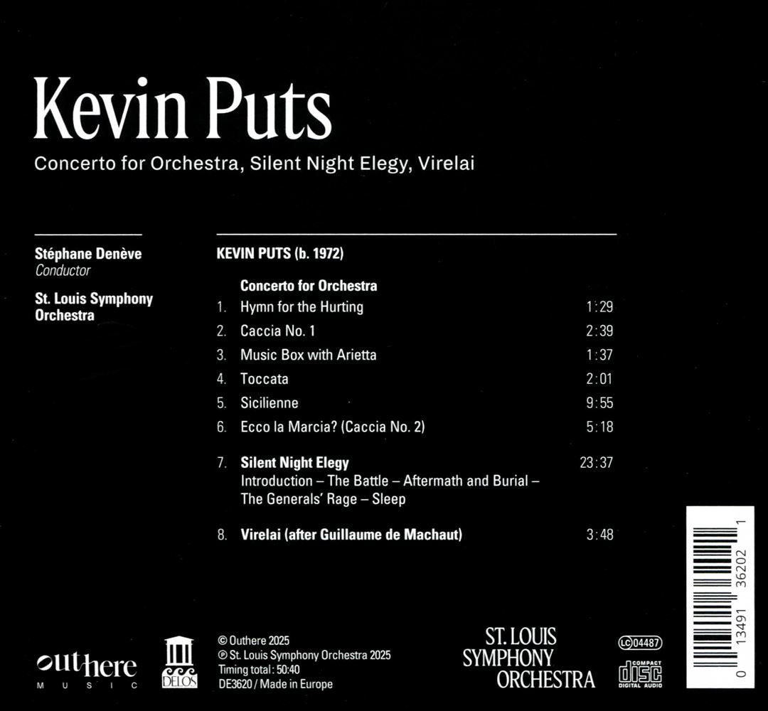 Kevin Puts: Concerto for Orchestra; Silent Night Elegy; Virelai cover art