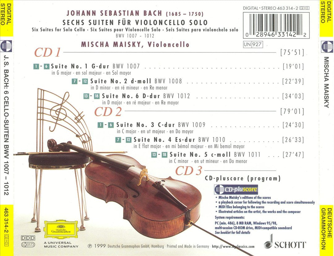 Bach: 6 Cello-Suiten [1999 Recording] cover art