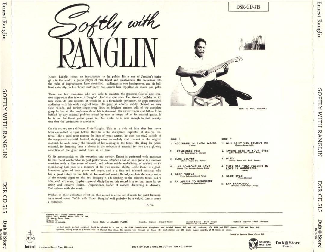 Softly With Ranglin cover art