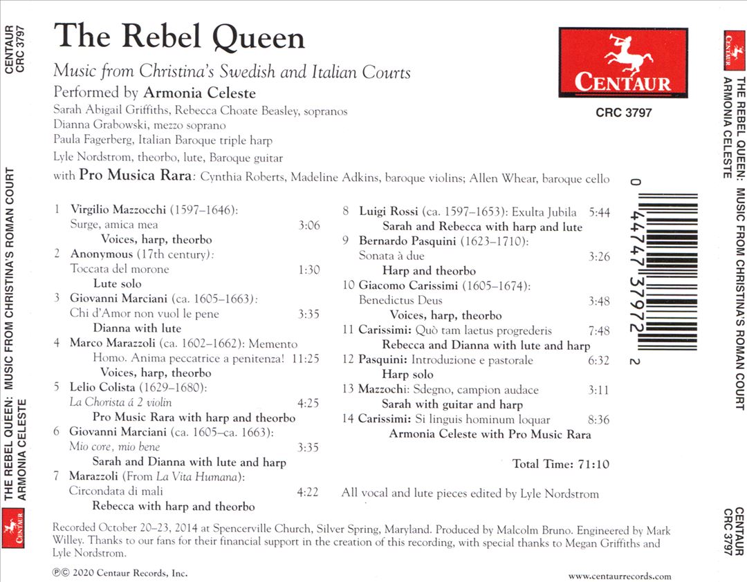 Rebel Queen: Music from Christina's Swedish and Italian Courts cover art