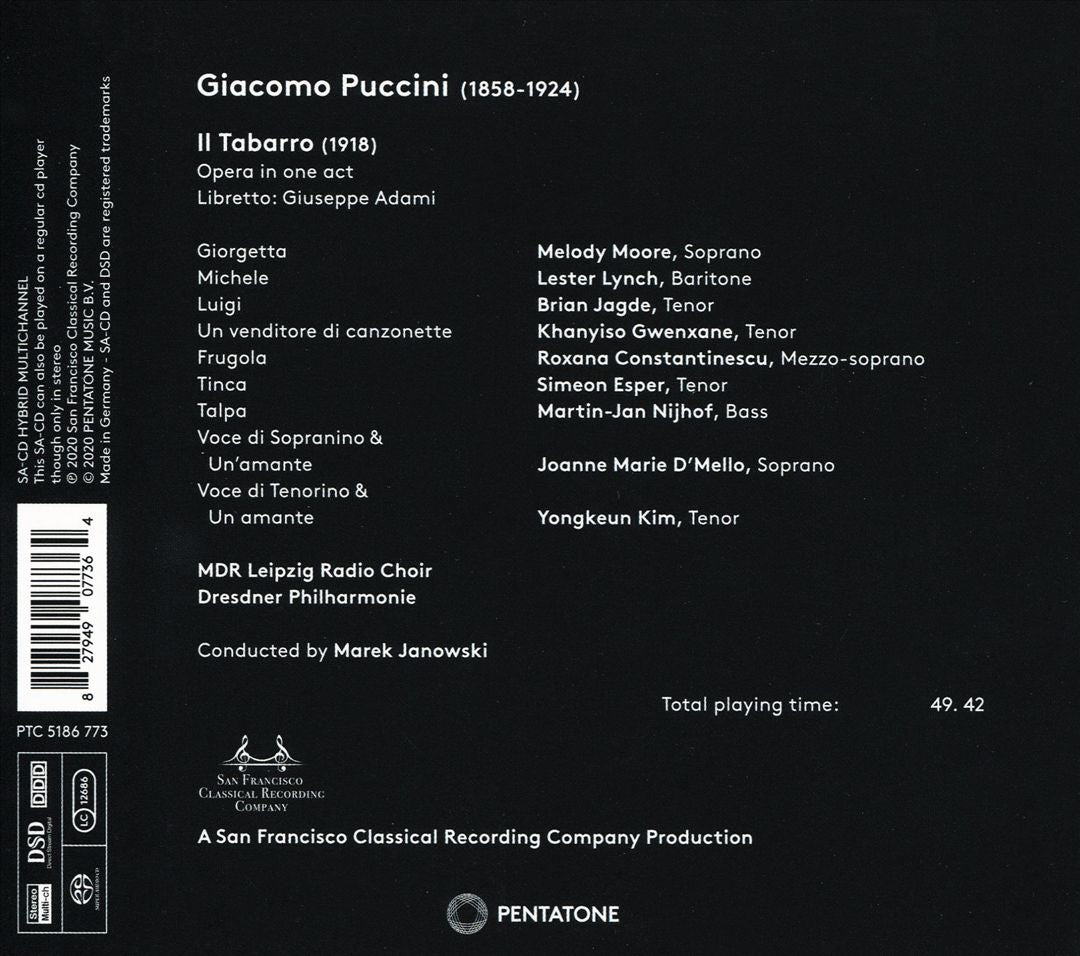 Puccini: Il Tabarro cover art