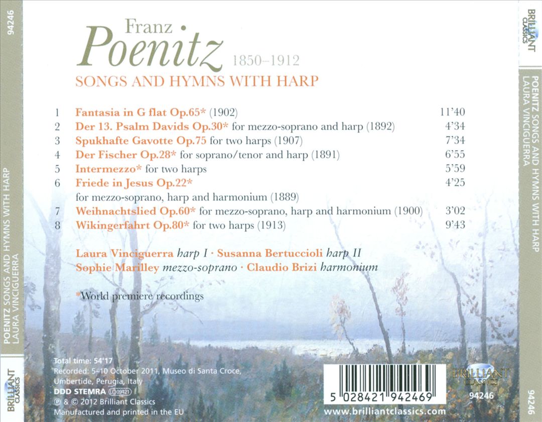 Franz Poenitz: Songs and Hymns with Harp cover art