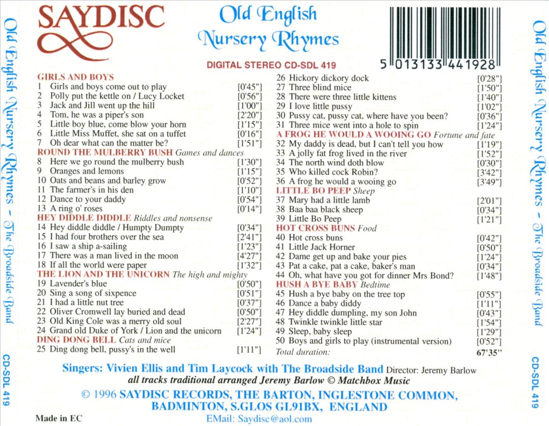 Old English Nursery Rhymes cover art