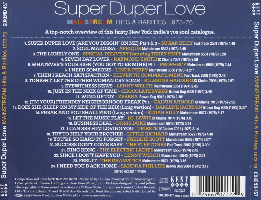 Super Duper Love [Mainstream Hits & Rarities 73-76] cover art