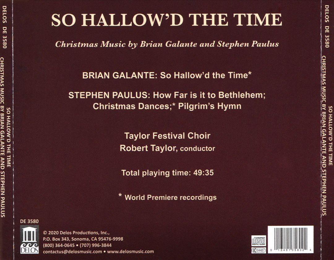 So Hallow'd the Time: Christmas Music by Brian Galante & Stephen Paulus cover art