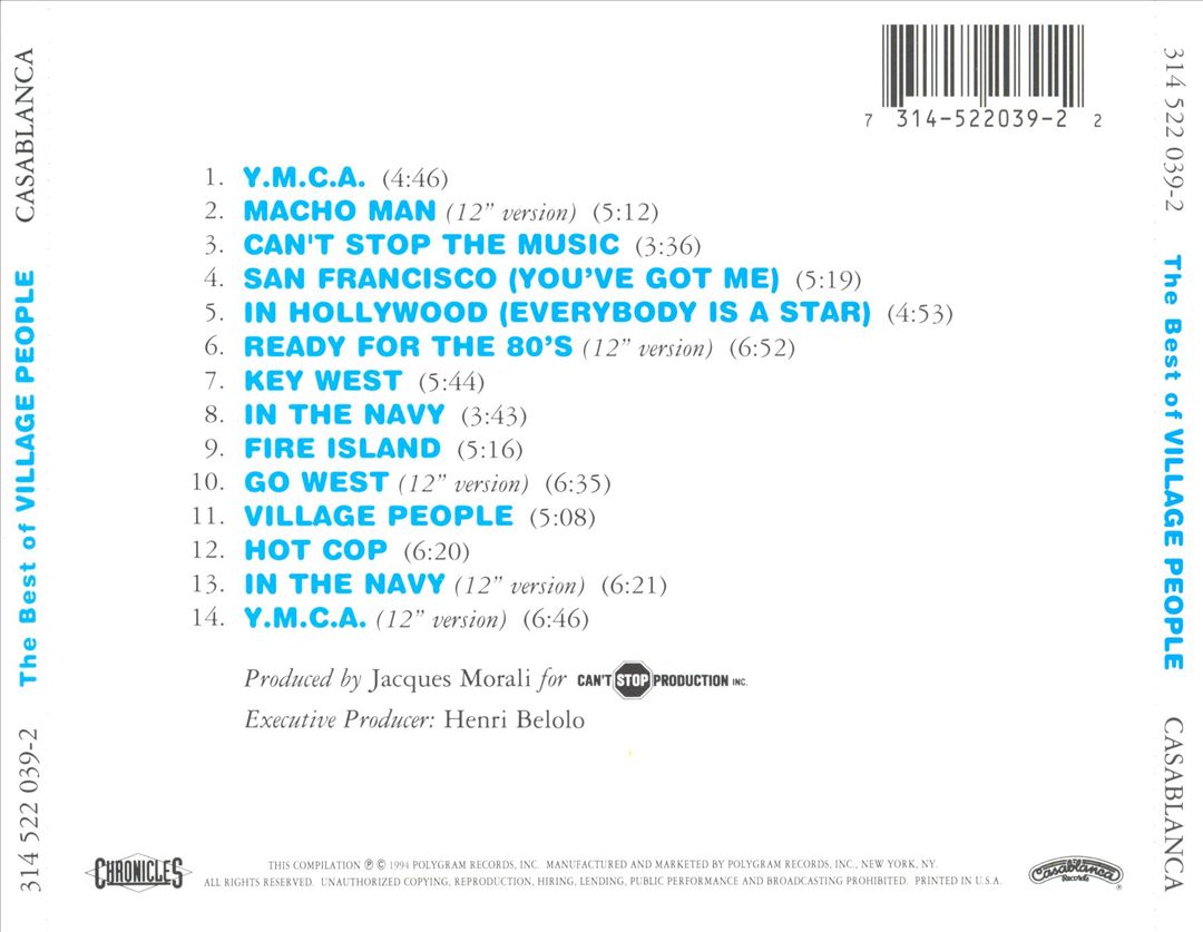 Best Of The Village People cover art