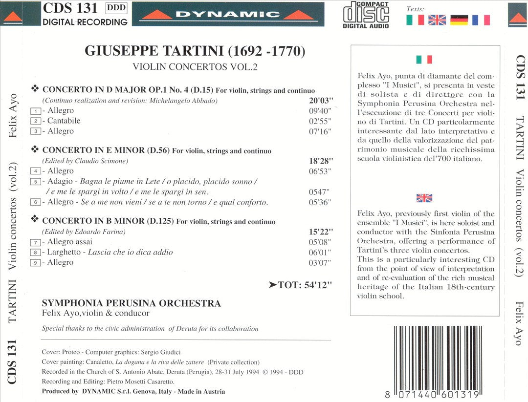 Tartini: Violin Concertos, Vol. 2 cover art