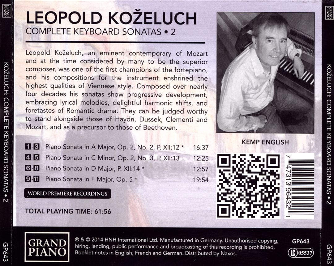 Kozeluch: Complete Keyboard Sonatas, Vol. 2 cover art