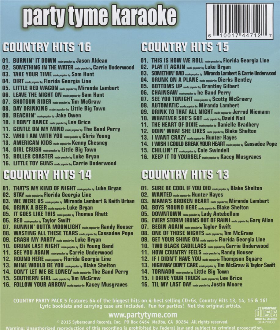 Party Tyme Karaoke: Country Party Pack, Vol. 5 cover art