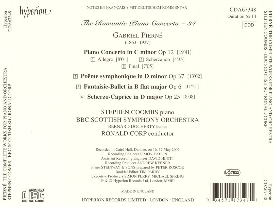 Pierné: The Complete Works for Piano and orchestra cover art