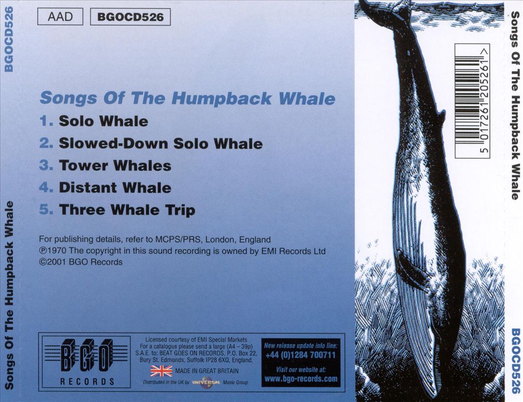 Songs of the Humpback Whale [BGO] cover art