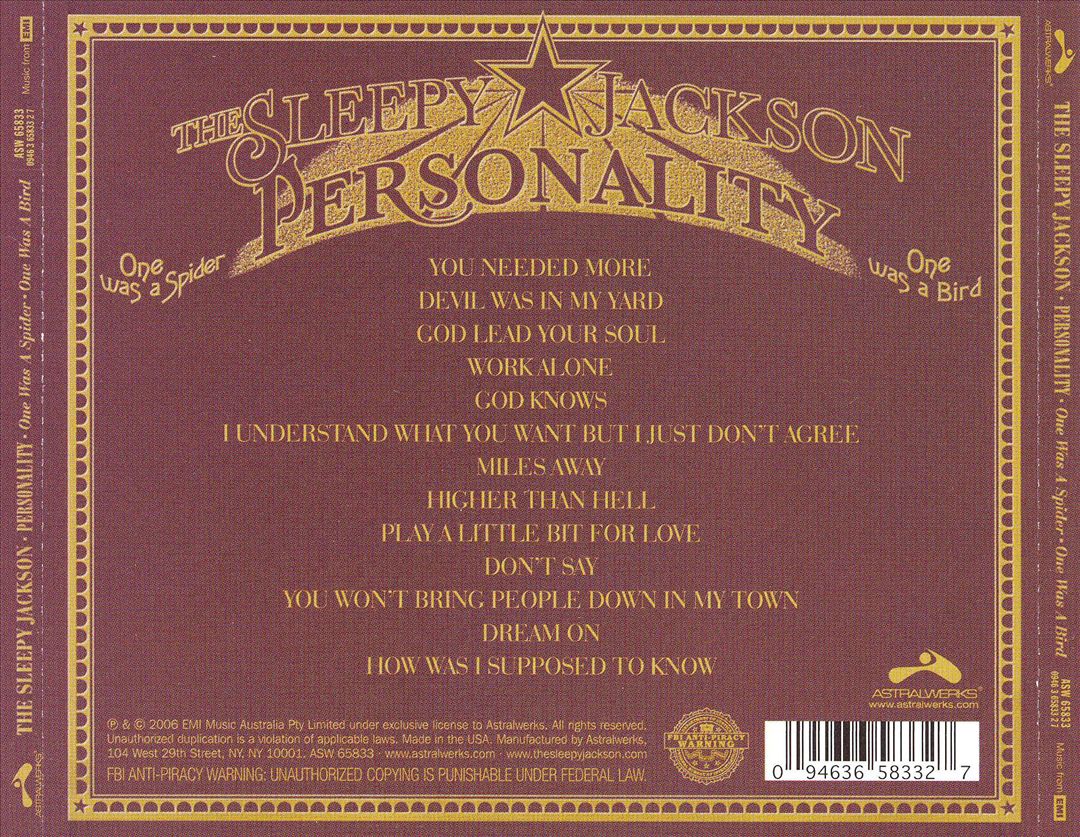 Personality (One Was a Spider, One Was a Bird) cover art
