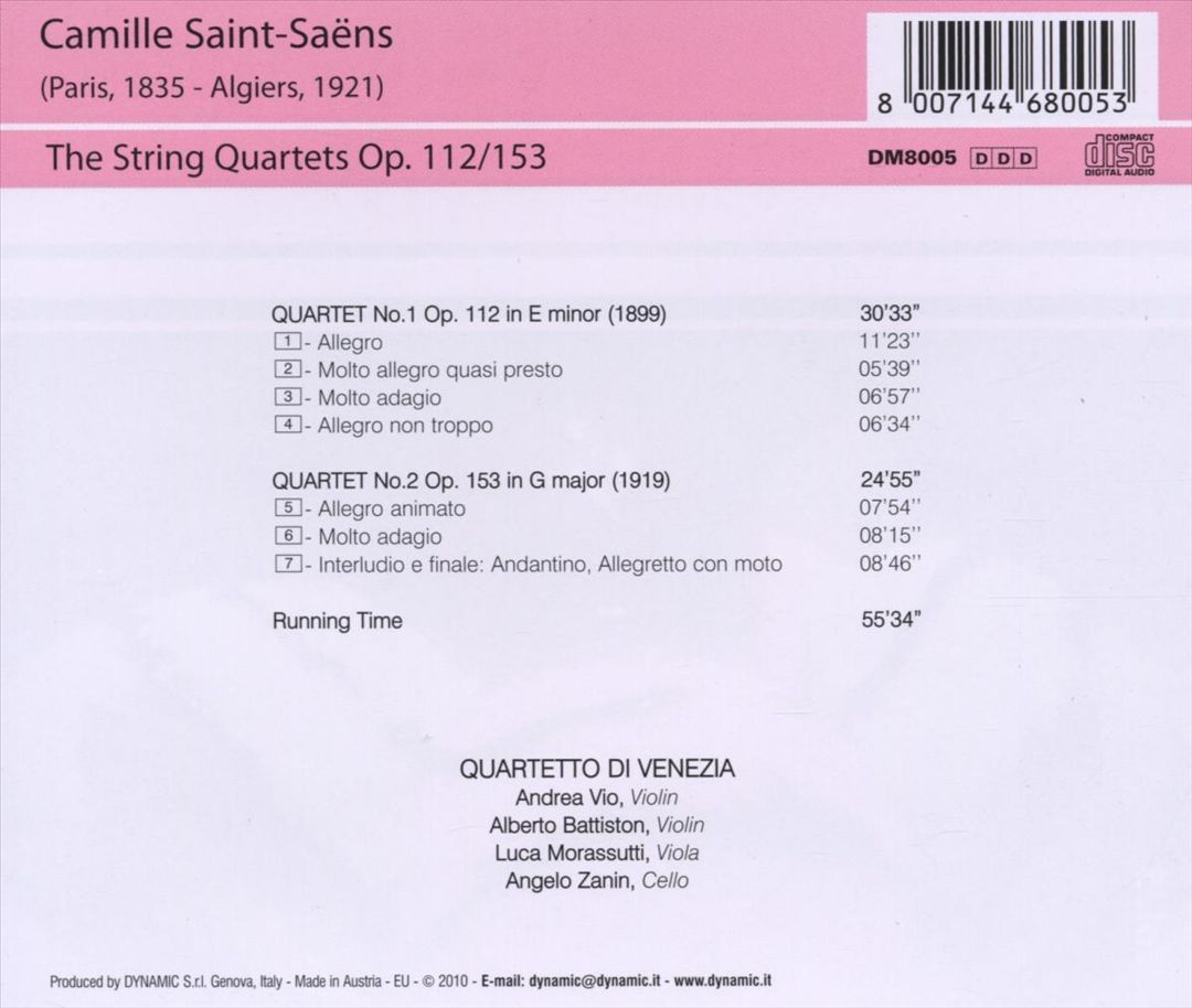 Saint-Saëns: The String Quartets cover art