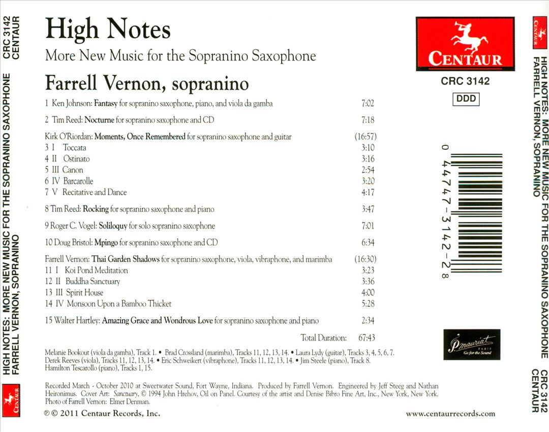 High Notes: More New Music for Sopranino Saxophone cover art
