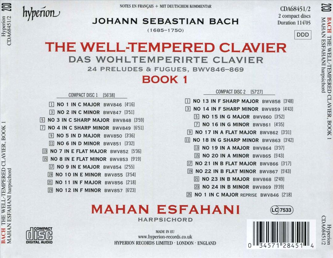 Bach: Das wohltemperirte Clavier 1 cover art