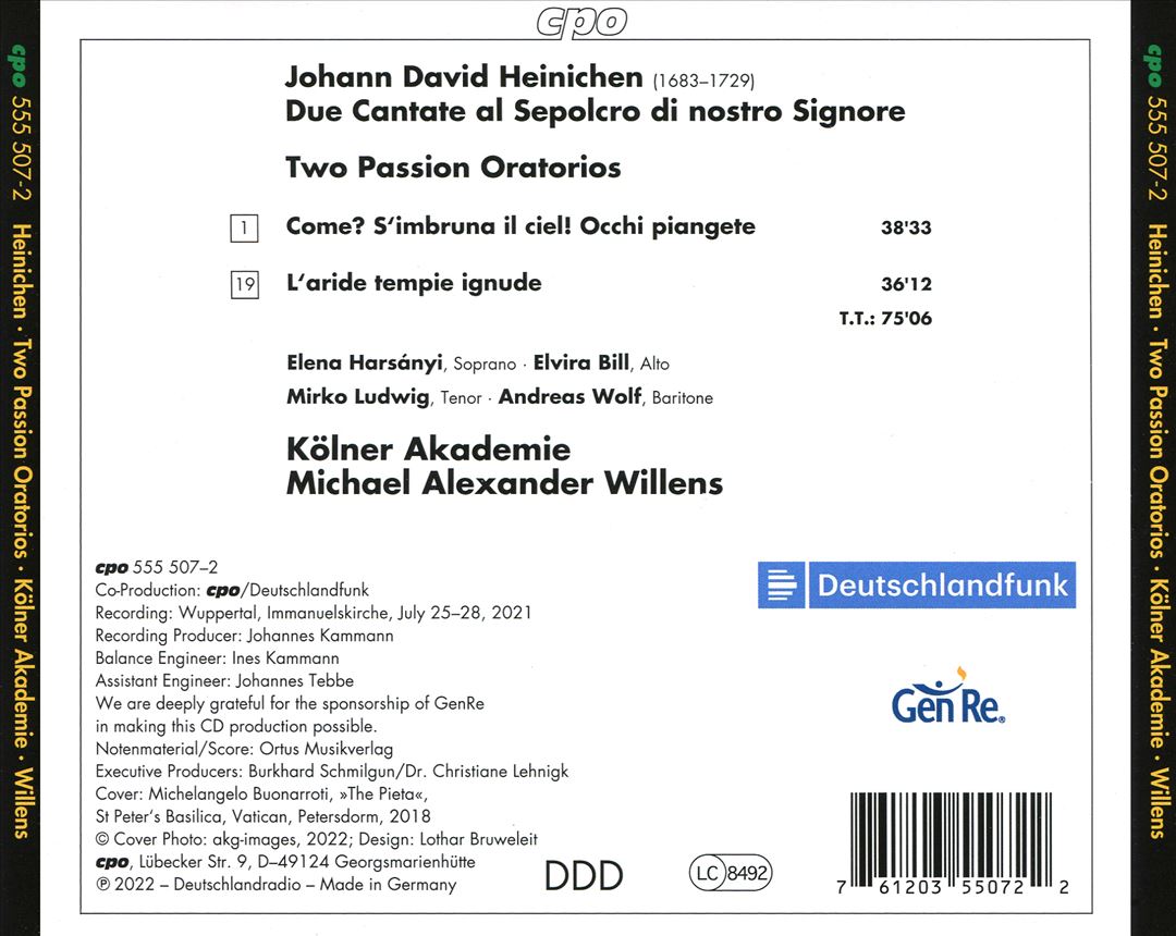 Johann David Heinichen: Two Passion Oratorios cover art
