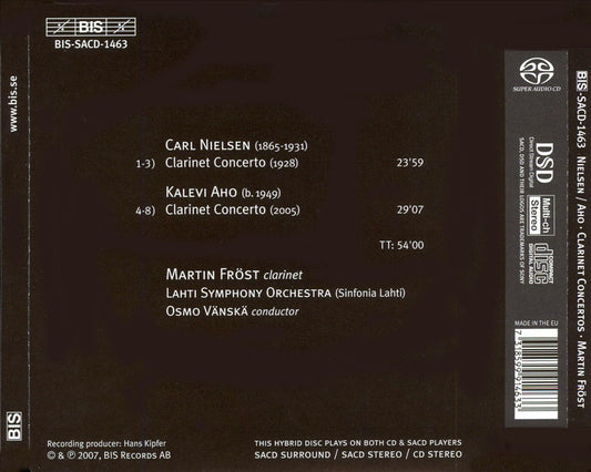 Nielsen & Aho: Clarinet Concertos cover art