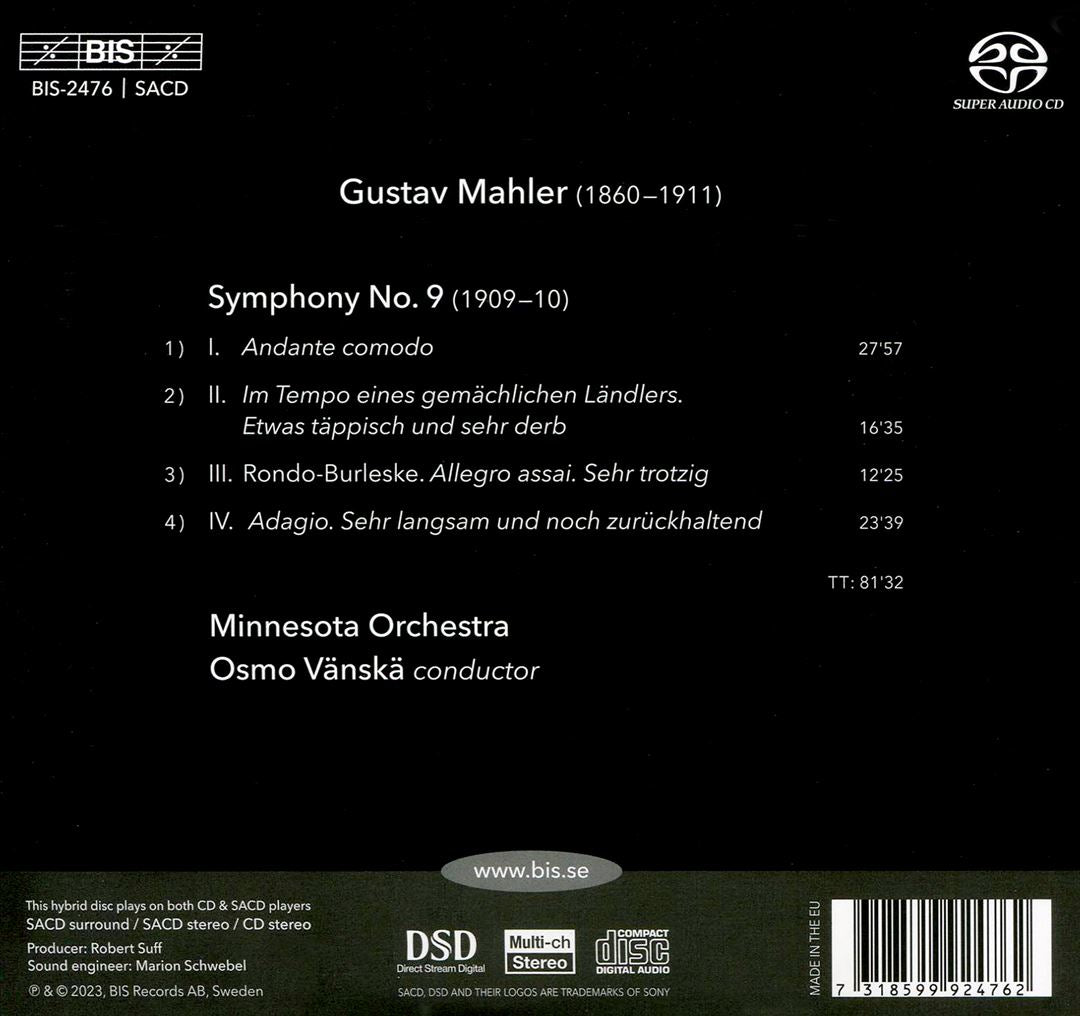 Mahler: Symphony 9 cover art