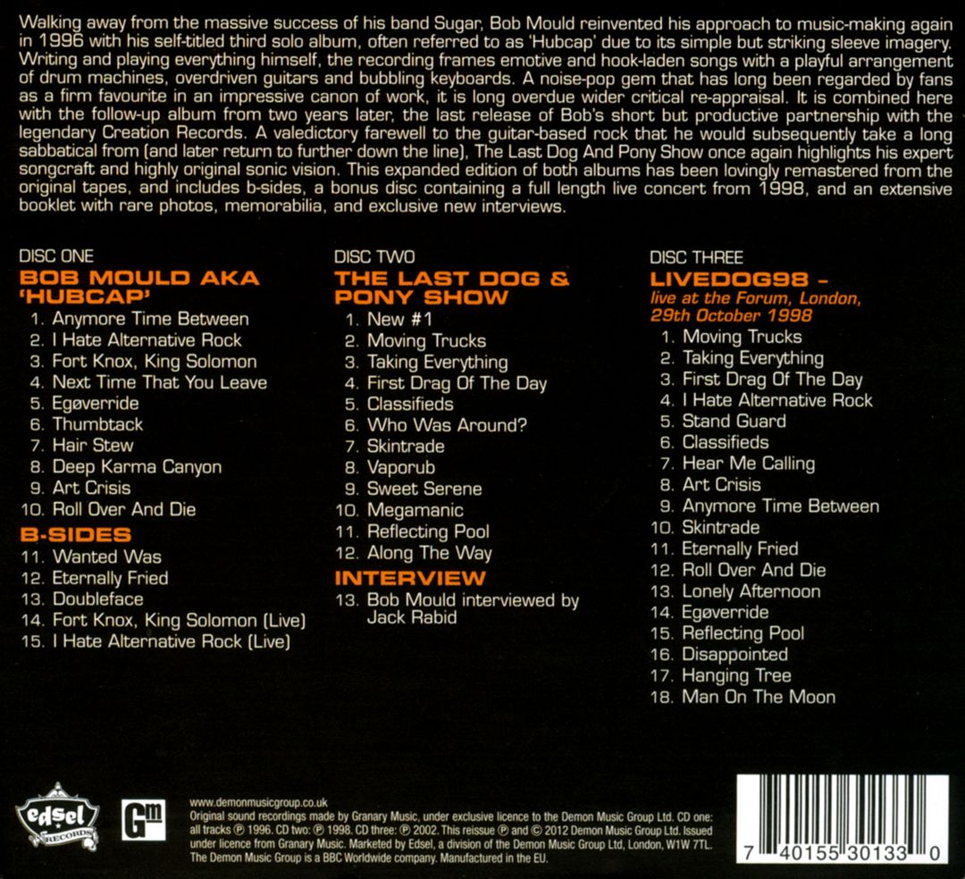 Bob Mould + The Last Dog and Pony Show + LiveDog98 cover art