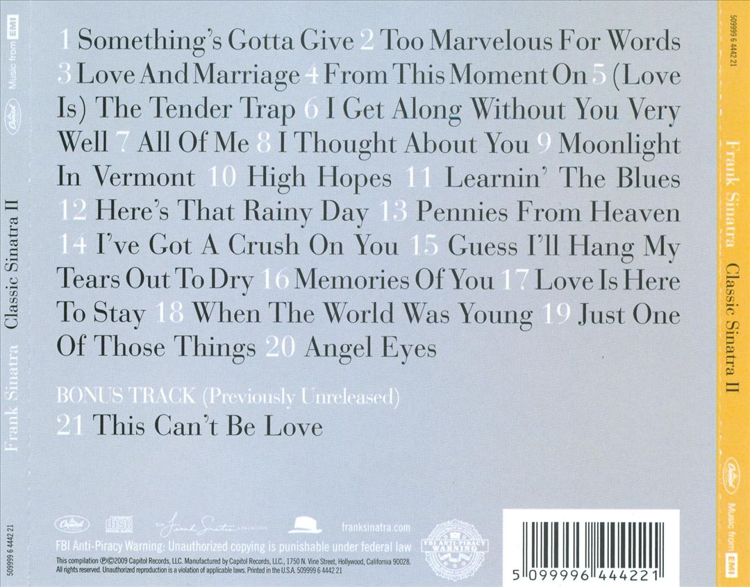 Classic Sinatra II cover art