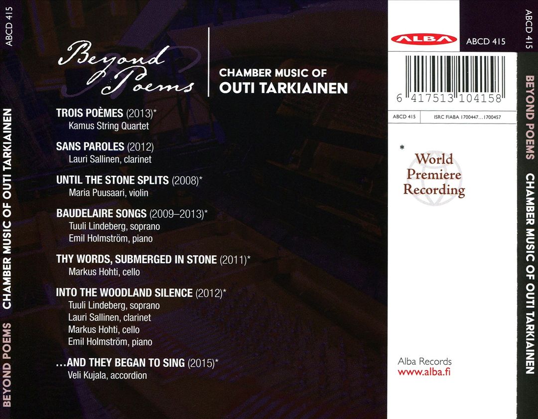 Beyond Poems: Chamber Music of Outi Tarkiainen cover art