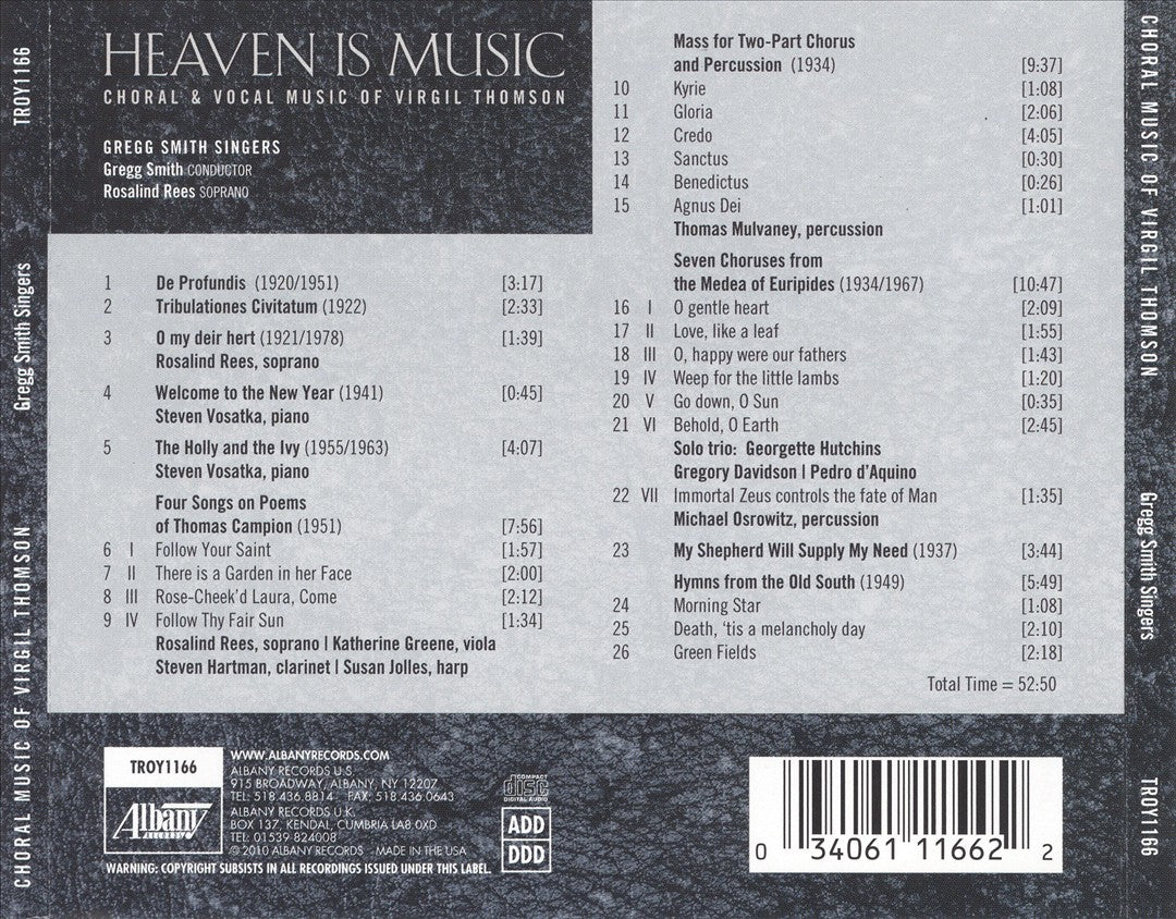 Virgil Thomson: Heaven is Music cover art