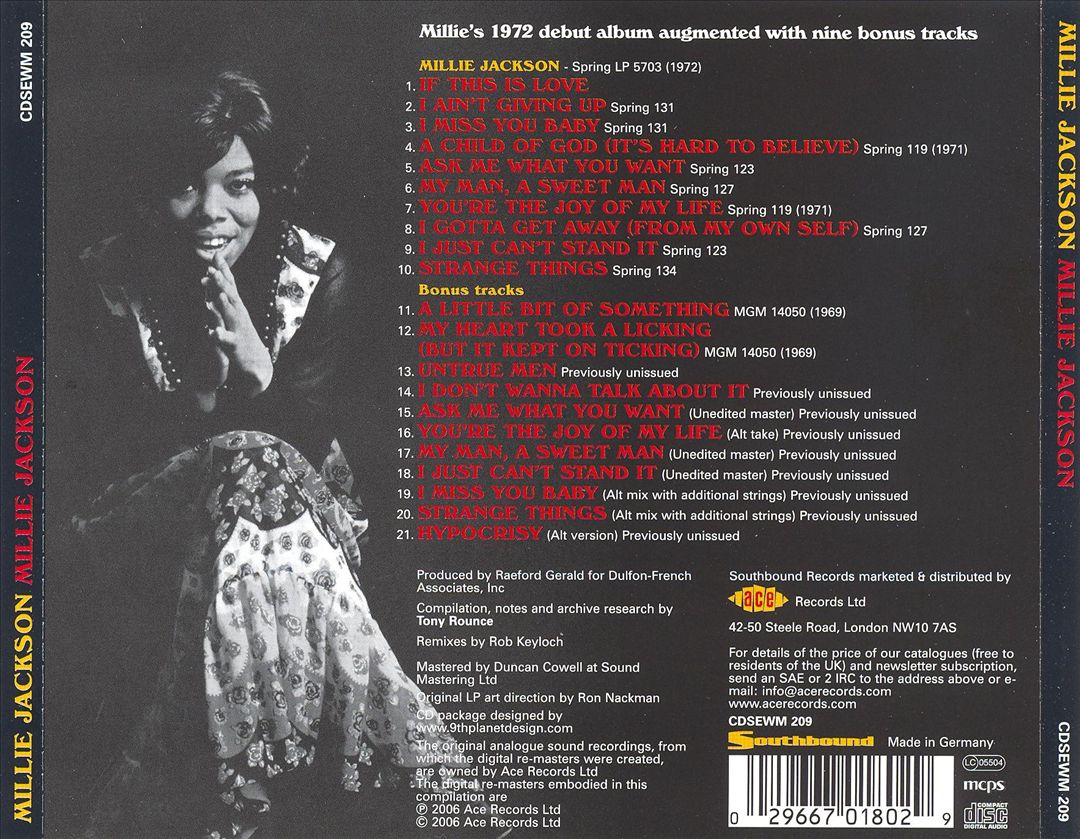 Millie Jackson [Bonus Tracks] cover art