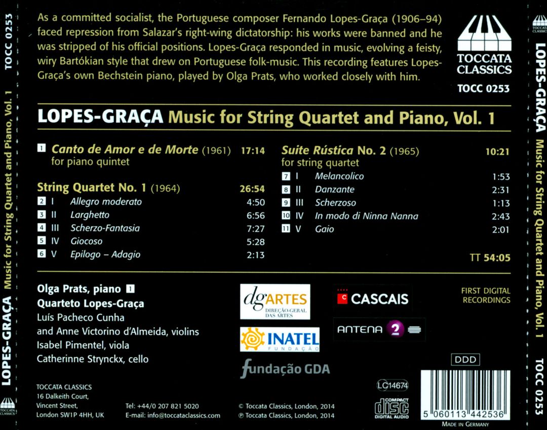 Fernando Lopes-Graça: String Quartets cover art