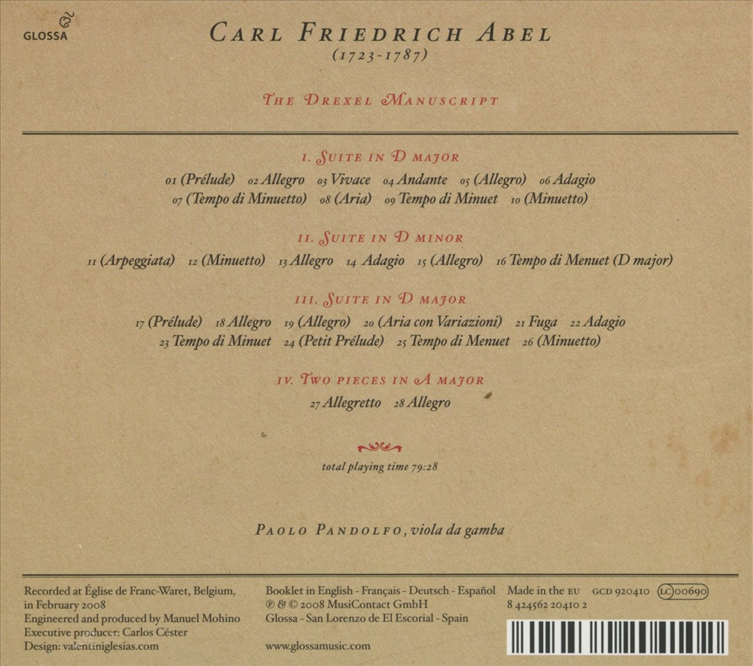 Carl Friedrich Abel: The Drexel Manuscript cover art