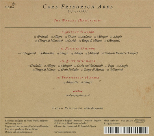 Carl Friedrich Abel: The Drexel Manuscript cover art
