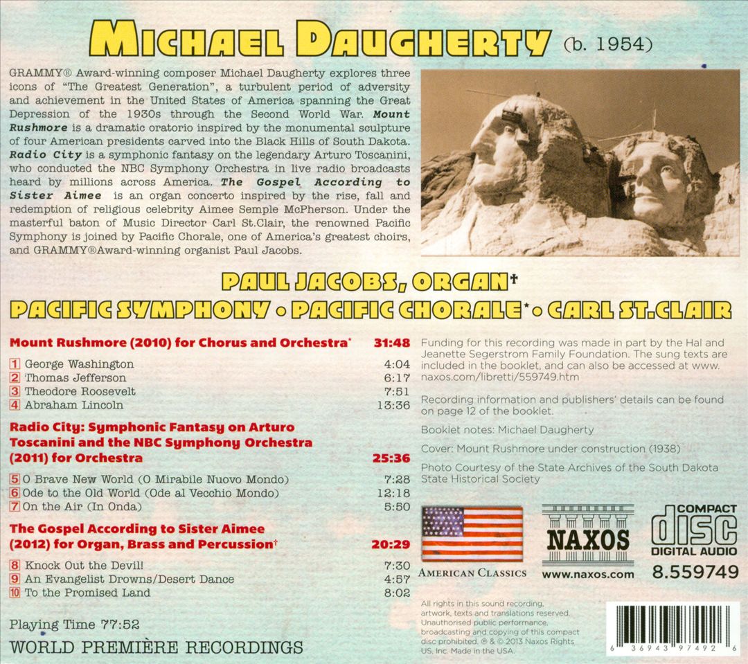 Michael Daugherty: Mount Rushmore cover art