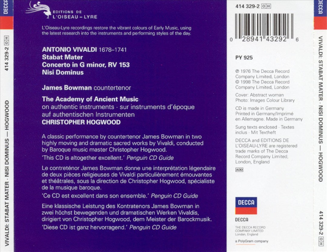 Vivaldi: Stabat Mater cover art